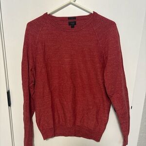 Classic Preppy J. Crew Men's Burnt Orange Crewneck Sweater